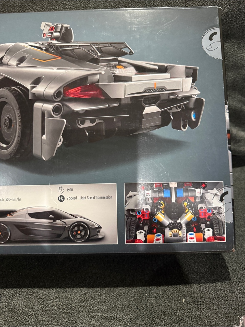 Lego Technic Gray Supercar with Orange Stripes - Picture 4 of 4